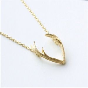 Golden Threads Antler Pendant Necklace